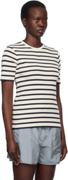 Jil Sander Off-White & Navy Crewneck T-shirt
