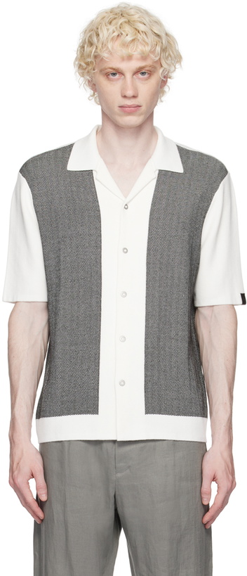 Photo: rag & bone White & Black Herringbone Shirt