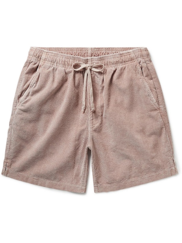 Photo: Save Khaki United - Easy Cotton-Corduroy Drawstring Shorts - Pink
