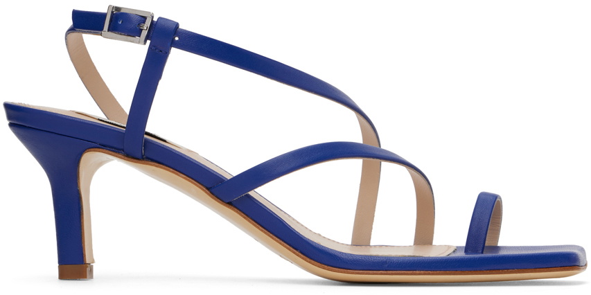 Elleme Blue Twist Strap Heeled Sandals