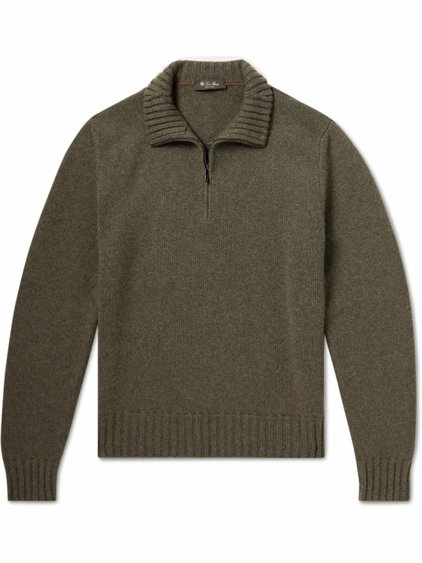 Photo: Loro Piana - Cashmere Half-Zip Sweater - Green