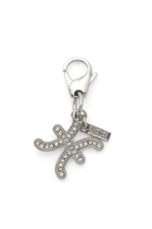 Diesel Metal Pisces charm with rhinestones - Charms and Keyrings - Unisex - Silver