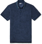 Orlebar Brown - Sawyer Contrast-Tipped Cotton-Terry Polo Shirt - Blue