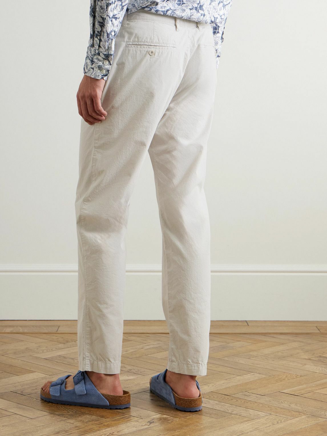 Hartford - Tyron Straight-Leg Cotton-Twill Trousers - Neutrals