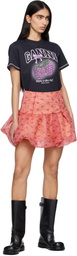 GANNI Pink Shibori Organza Miniskirt