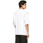 Juun.J White Jersey and Poplin Side Slit T-Shirt