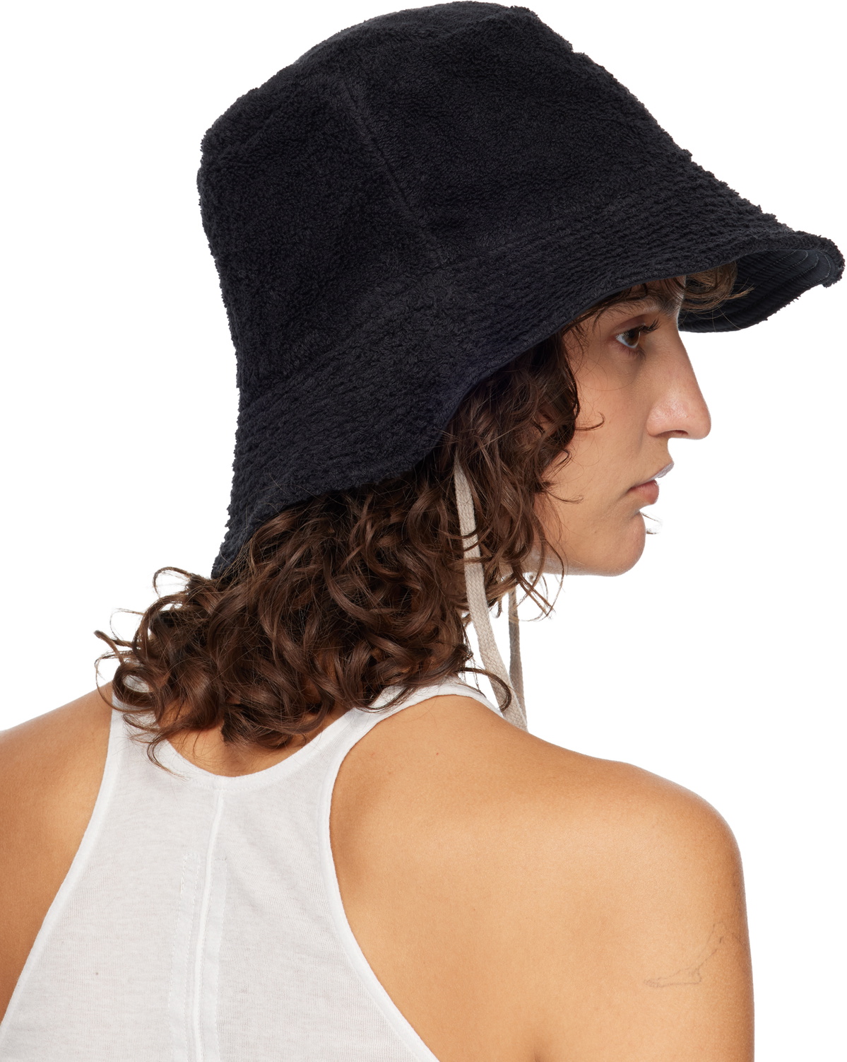 Rick Owens Black Temple Beach Hat