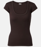 Joseph Saba ribbed-knit cotton-blend T-shirt