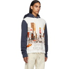Lanvin White and Navy Babar NY Hoodie