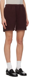 Rier SSENSE Exclusive Burgundy Fleece Shorts
