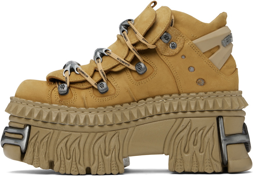 VETEMENTS Tan New Rock Edition Platform Sneakers