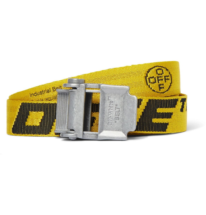 Photo: Off-White - 2.5cm Yellow 2.0 Industrial Logo-Jacquard Webbing Belt - Yellow