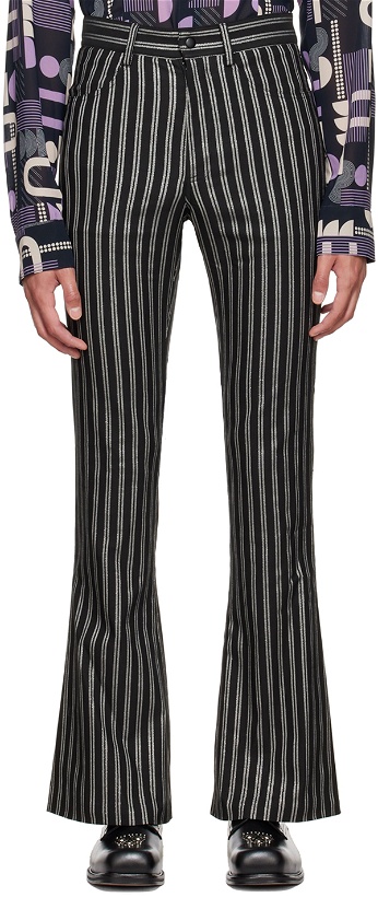 Photo: Anna Sui SSENSE Exclusive Black Pinstripes Trousers
