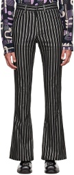 Anna Sui SSENSE Exclusive Black Pinstripes Trousers