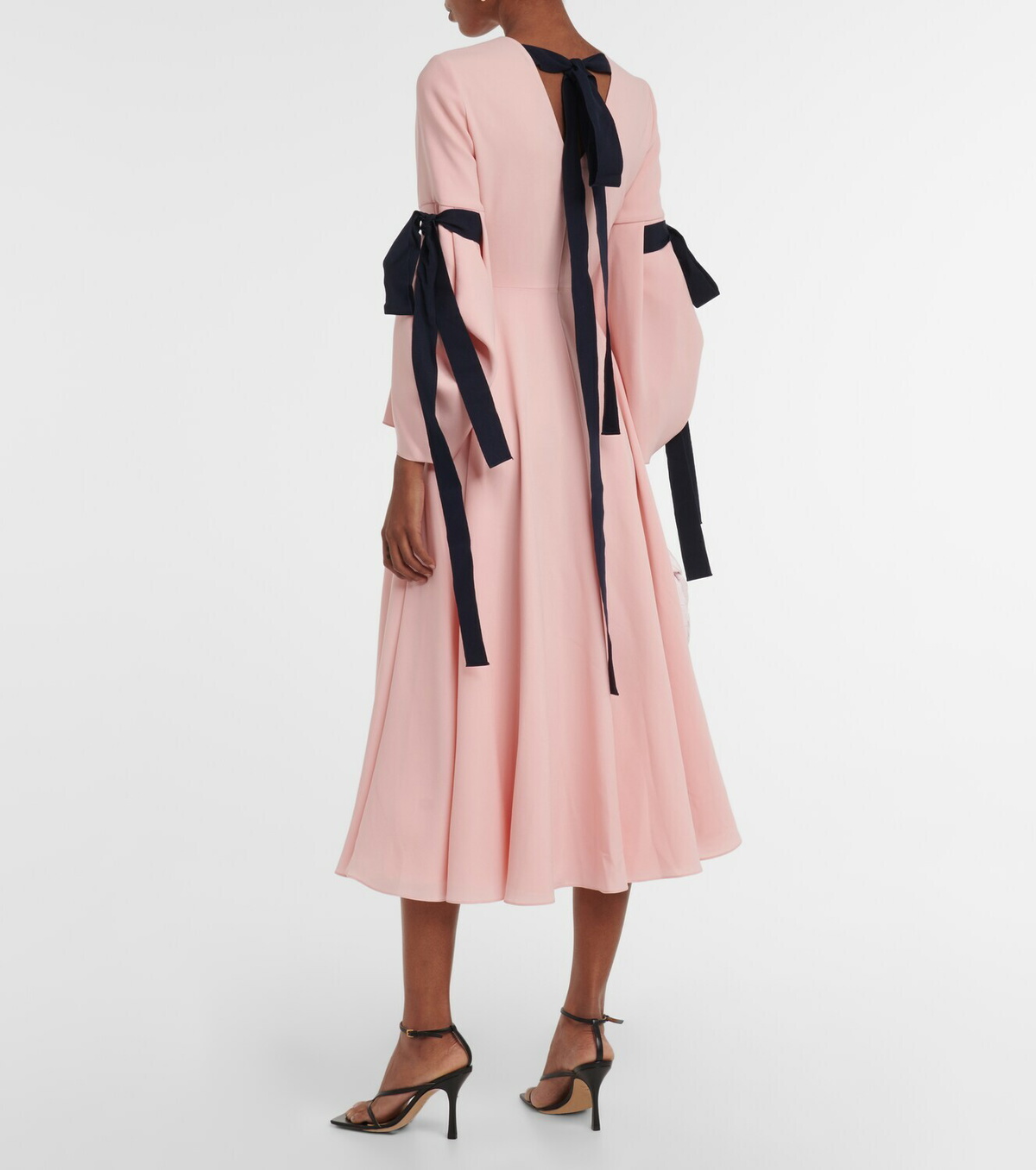 ROKSANDA】 PINK×NAVYノースリーブ TRAPEZE DRESS ROKSANDA Pink x