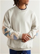 KAPITAL - Patchwork Cotton-Blend Jersey Sweatshirt - Gray