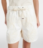 Moncler Embroidered cotton shorts