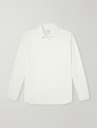 FRAME - Logo-Embroidered Cotton, Linen and Ramie-Blend Shirt - White