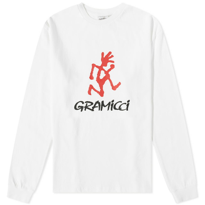 Photo: Gramicci Men's Long Sleeve Logo T-Shirt in White