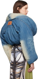 Y/Project Blue Cropped Puffer Denim Jacket