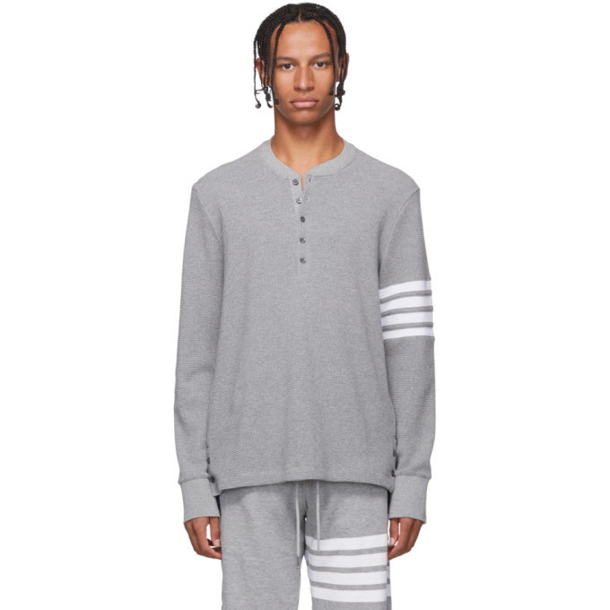 Photo: Thom Browne Grey 4-Bar Henley