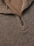 Inis Meáin - Alpaca, Merino Wool, Cashmere and Silk-Blend Half-Zip Sweater - Brown