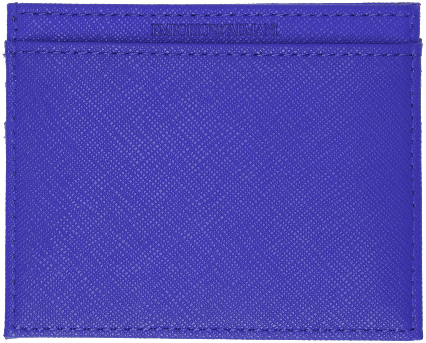 Emporio Armani Blue Embossed Card Holder