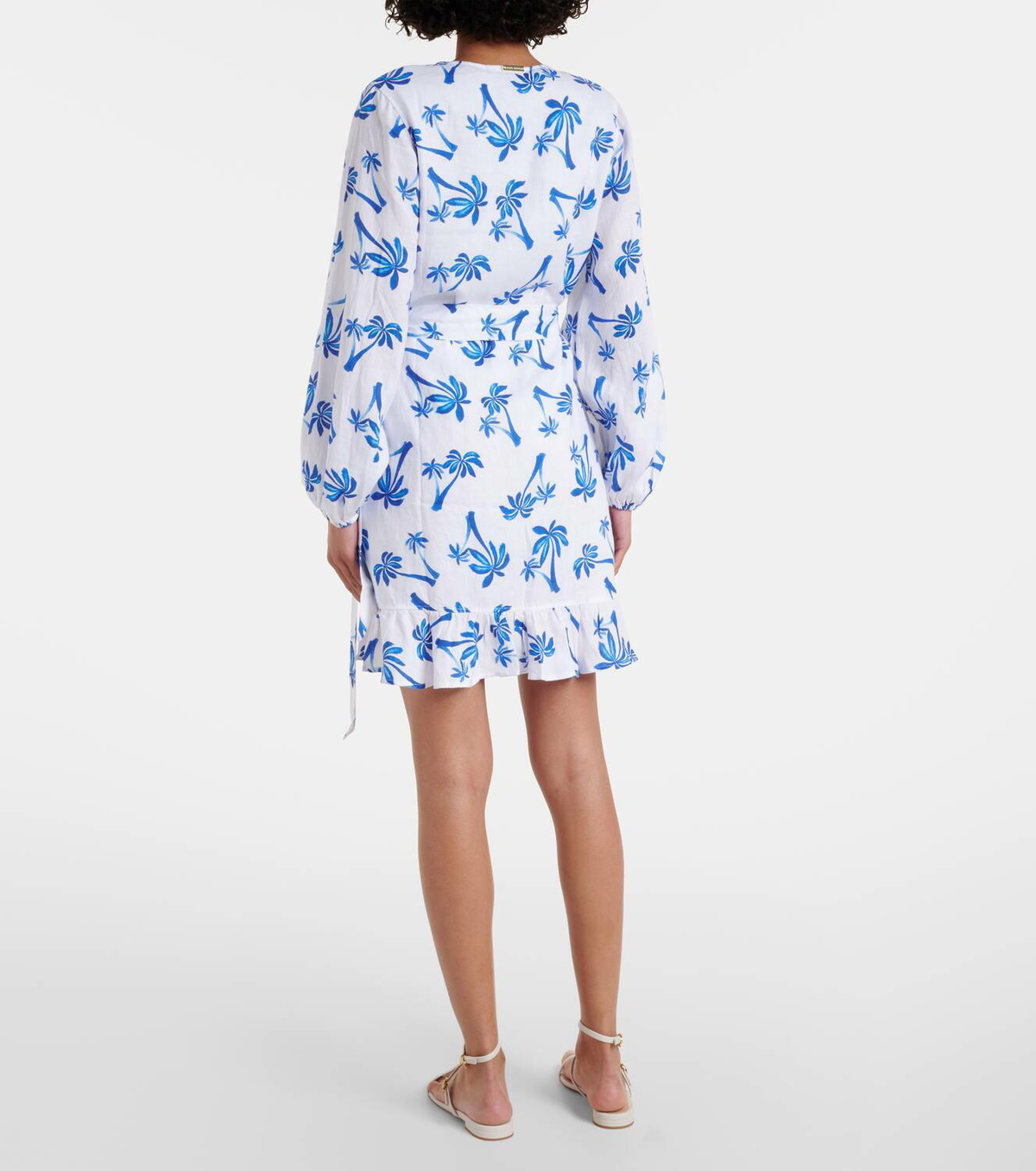 Heidi Klein Palm Beach printed linen wrap dress