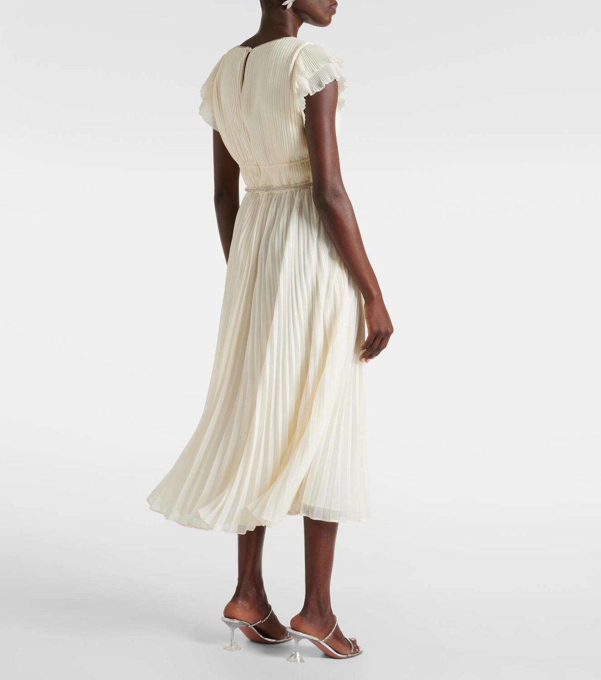 Self-Portrait Crystal-embellished chiffon midi dress Self-Portrait