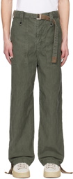 sacai Khaki Belted Trousers