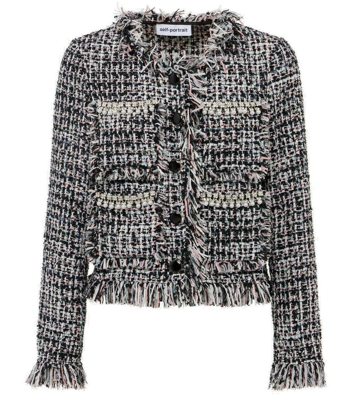 Photo: Self-Portrait Fringed bouclé jacket