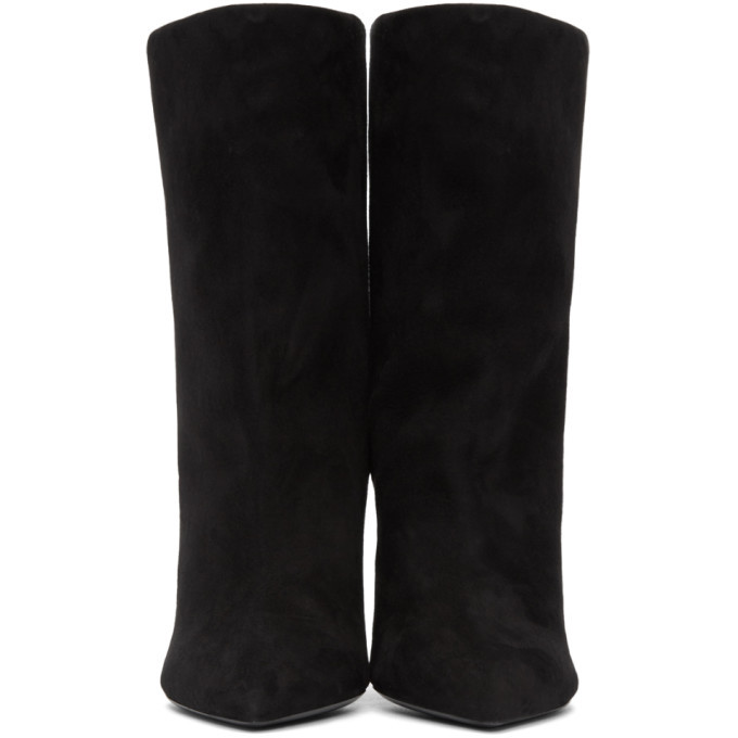 Saint Laurent Niki Black Velvet Over The Knee Boots