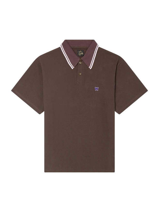Photo: Needles - Logo-Appliquéd Cotton-Piqué Polo Shirt - Brown