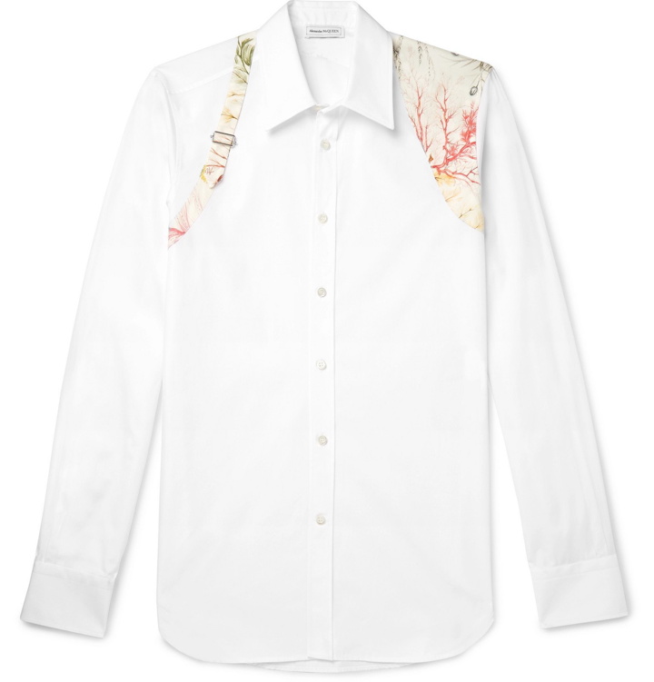 Photo: Alexander McQueen - Slim-Fit Harness-Detailed Cotton-Poplin Shirt - White