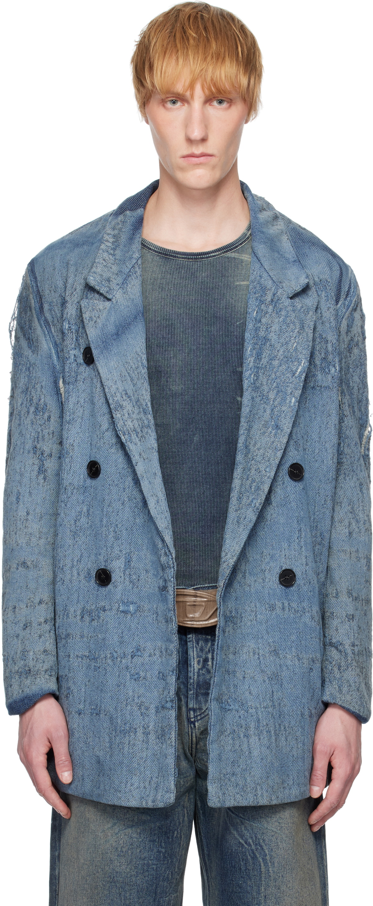 Diesel Blue D-Pekka-Fsg2 Denim Blazer