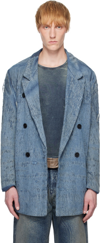 Photo: Diesel Blue D-Pekka-Fsg2 Denim Blazer