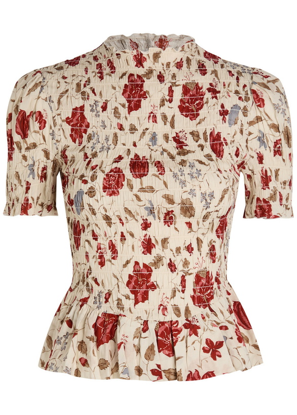 Photo: Reformation Aggie Floral-print Cotton-blend top Multicoloured