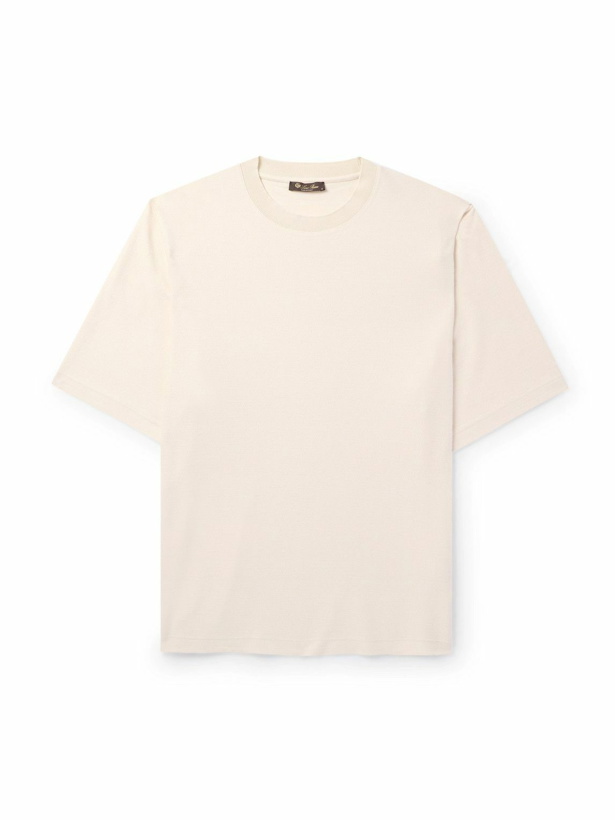 Photo: Loro Piana - Quarna Silk-Blend Twill T-Shirt - Neutrals