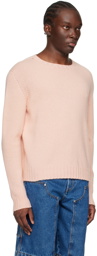 Palm Angels Pink Embroidered Sweater