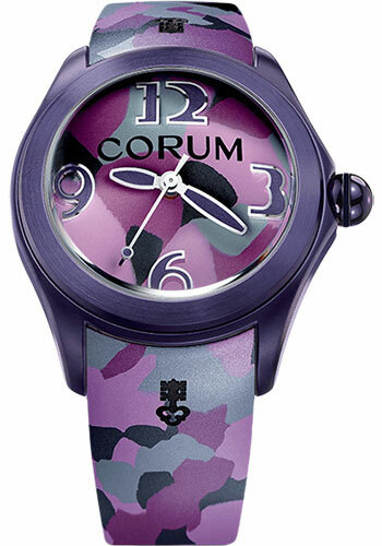 Photo: Corum Bubble 42 Automatic Purple Camoflage dial Unisex Watch 082.413.98/0390 CA03