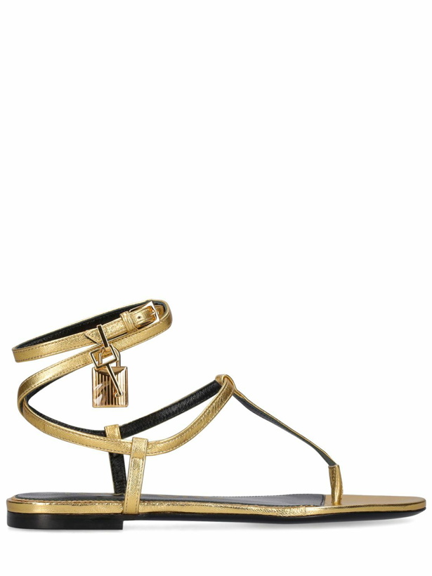 Photo: TOM FORD - 10mm Laminated Leather Thong Sandals