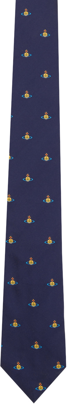 Vivienne Westwood Navy Multi Orb Tie