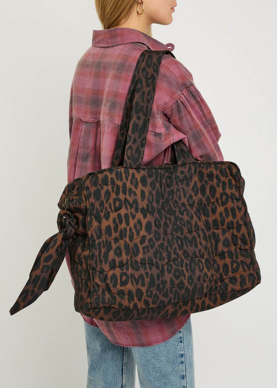 Damson Madder Quilted Leopard-print Cotton Tote - One Size