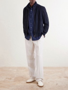 Boglioli - Suede Bomber Jacket - Blue