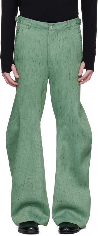 Photo: CMMAWEAR SSENSE Exclusive Green Articulated Back-Zip Trousers