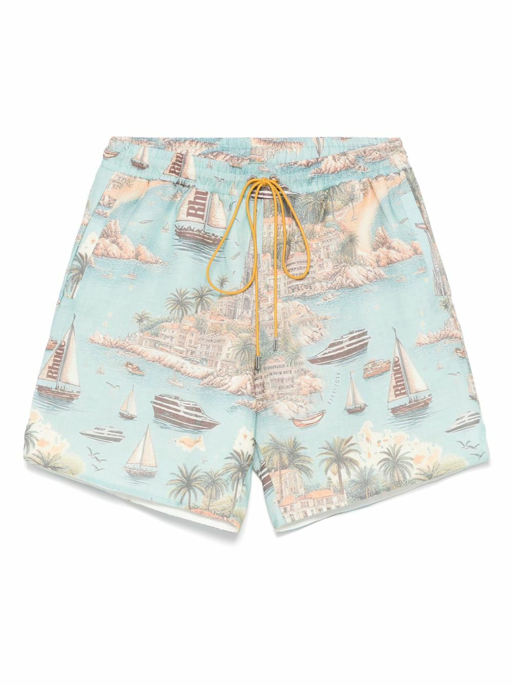 Rhude - Straight-Leg Mid-Length Logo-Print Swim Shorts