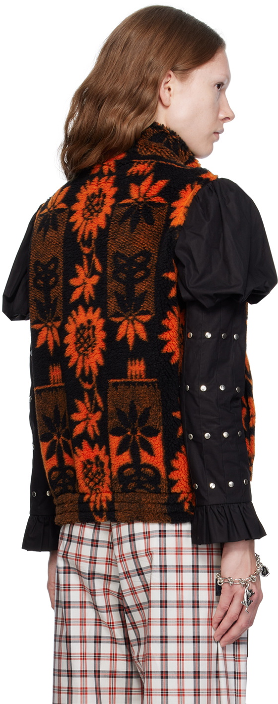 Chopova Lowena Orange & Black Sunflower Vest Chopova Lowena