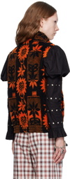 Chopova Lowena Orange & Black Sunflower Vest