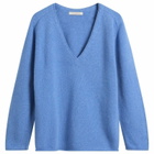 Nothing Written Women's Cerin Deep V-Neck Pullover in Blue