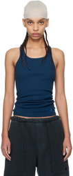 GREG ROSS Navy Raw Edge Tank Top